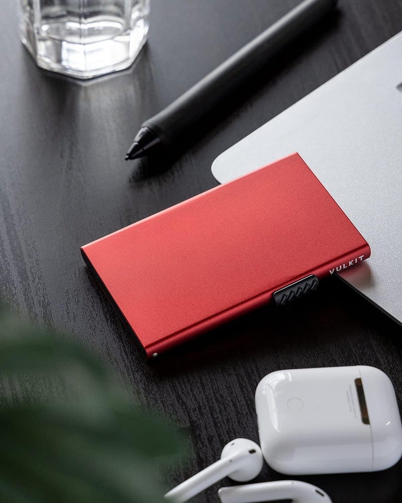 VULKIT Minimalist Credit Card Holder Pop Up Cards RFID Protection Slim Metal Wallet - Image 4